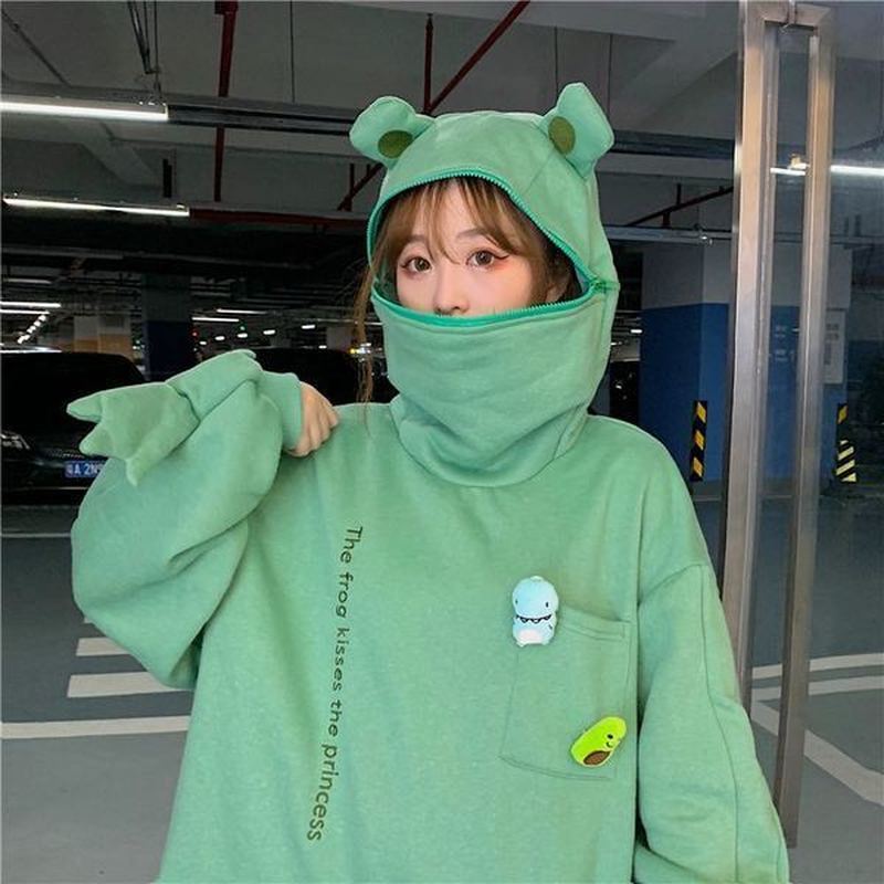 Sweatshirt grenouille avec capuche