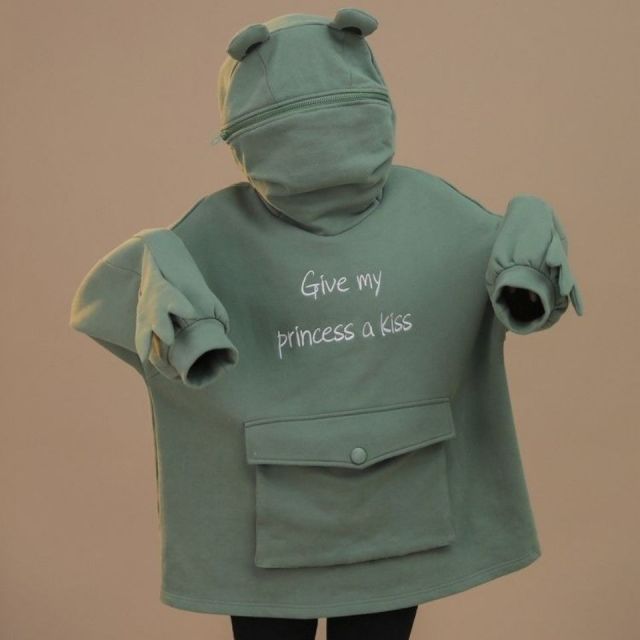 Sweatshirt grenouille avec capuche