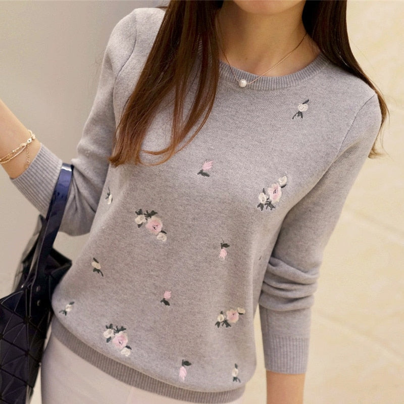 Pullover motif fleuri