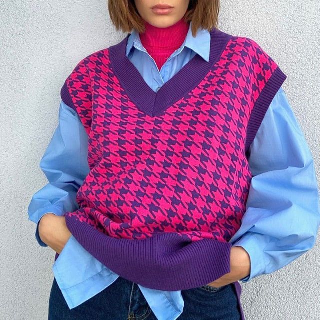 Gilet tricoté retro