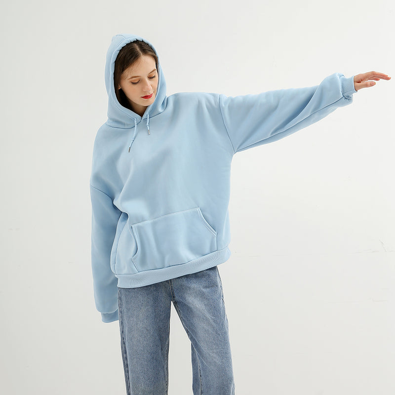 Sweatshirt à capuche couleur unie