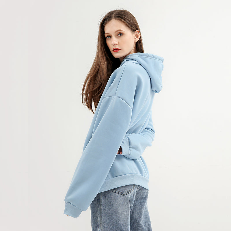 Sweatshirt à capuche couleur unie