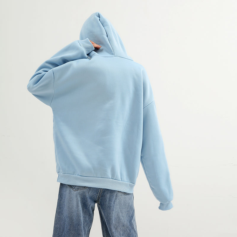 Sweatshirt à capuche couleur unie