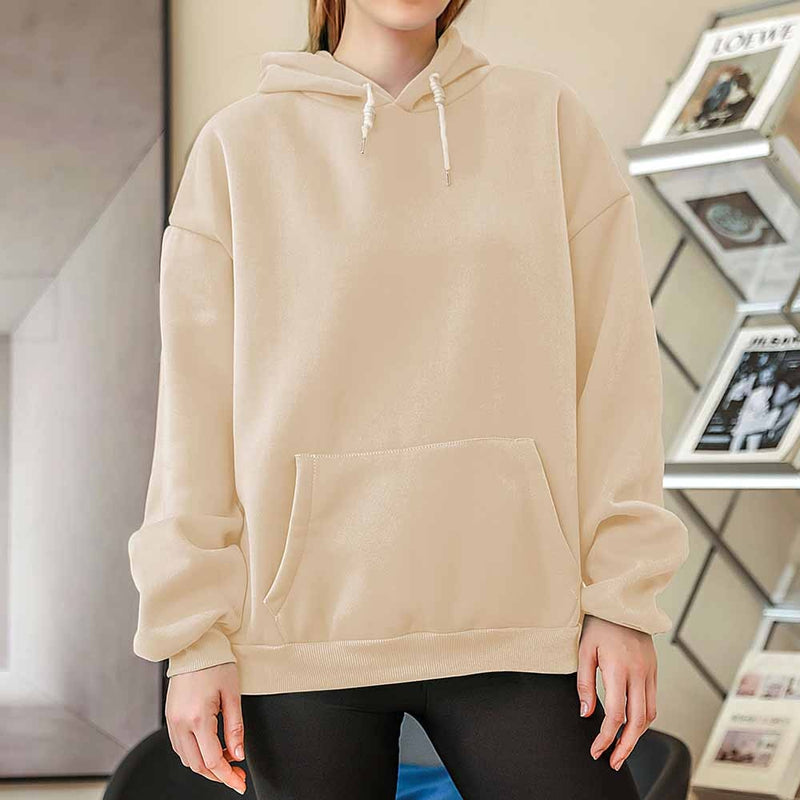 Sweatshirt à capuche couleur unie