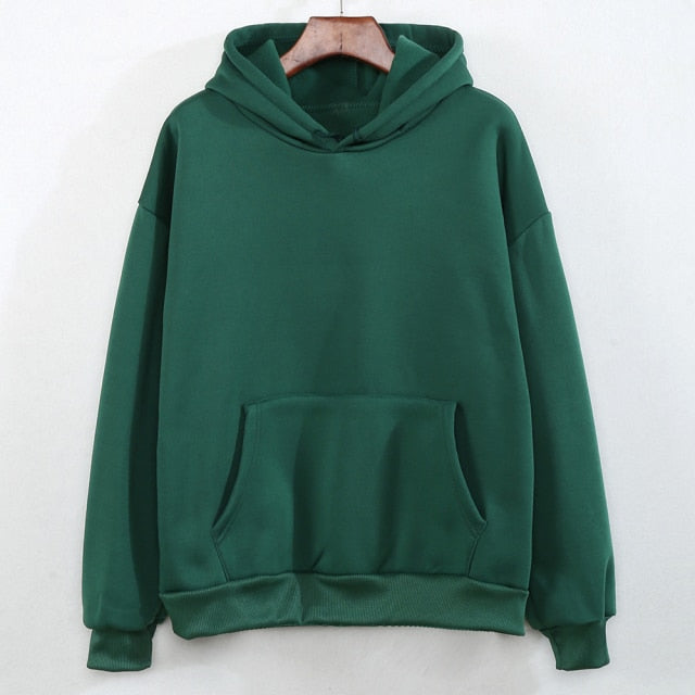 Sweatshirt à capuche couleur unie