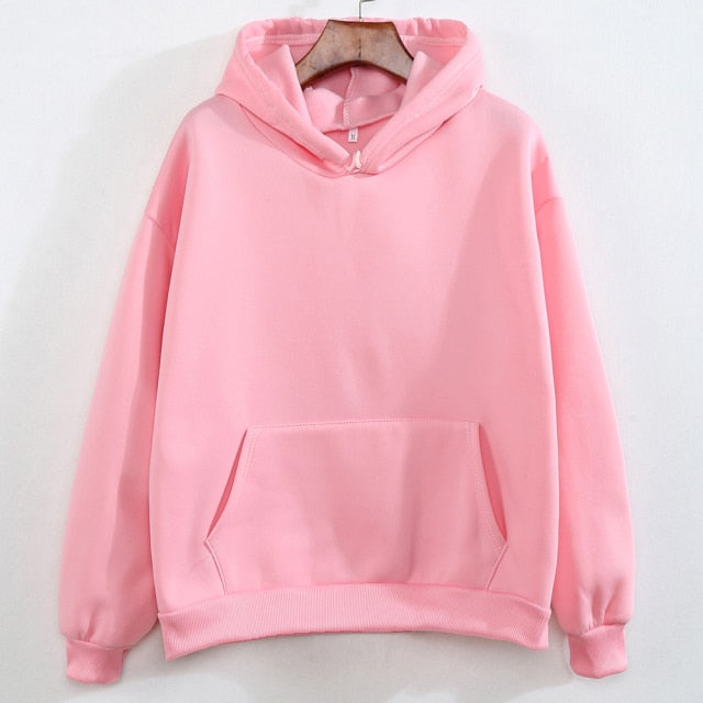 Sweatshirt à capuche couleur unie