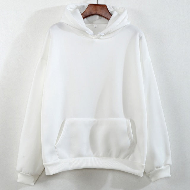 Sweatshirt à capuche couleur unie